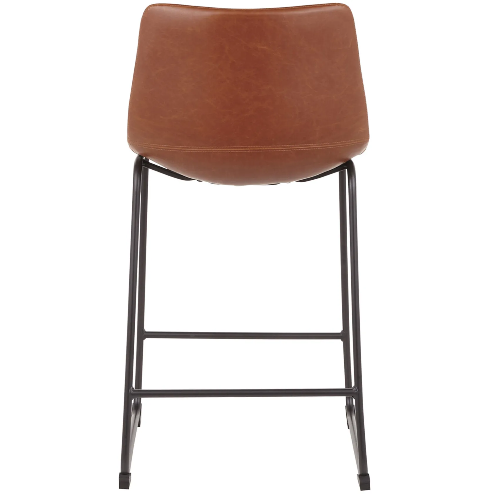 * Drake Cognac Modern Industrial Faux Leather Barstool, 30 Less Expensive