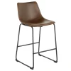 * Drake Espresso Faux Leather Modern Industrial Barstool, 30 Flash Sale