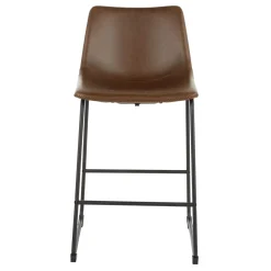 * Drake Espresso Faux Leather Modern Industrial Barstool, 30 Flash Sale