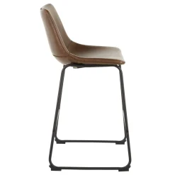 * Drake Espresso Faux Leather Modern Industrial Barstool, 30 Flash Sale
