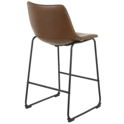 * Drake Espresso Faux Leather Modern Industrial Barstool, 30 Flash Sale