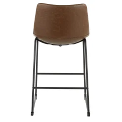 * Drake Espresso Faux Leather Modern Industrial Barstool, 30 Flash Sale