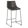 * Drake Grey Faux Leather Modern Industrial Barstool, 30 Good Quality