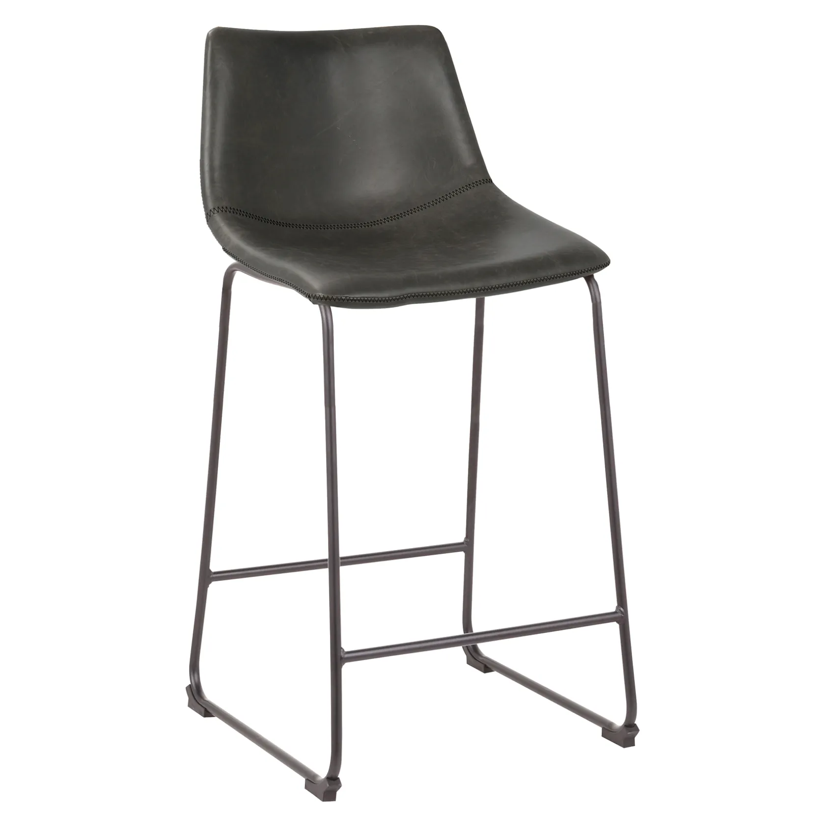 * Drake Grey Faux Leather Modern Industrial Barstool, 30 Good Quality