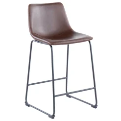 * Drake Modern Faux Leather Industrial Barstool, Espresso Low Price
