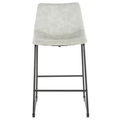 * Drake Modern Faux Leather Industrial Barstool, Light Grey Fashion