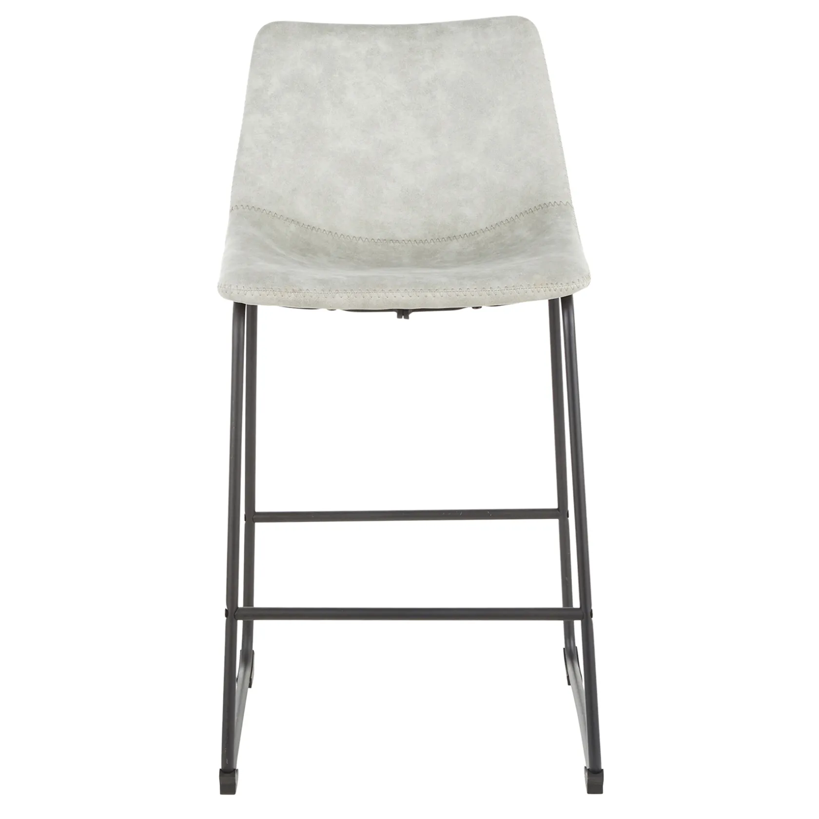 * Drake Modern Faux Leather Industrial Barstool, Light Grey Fashion