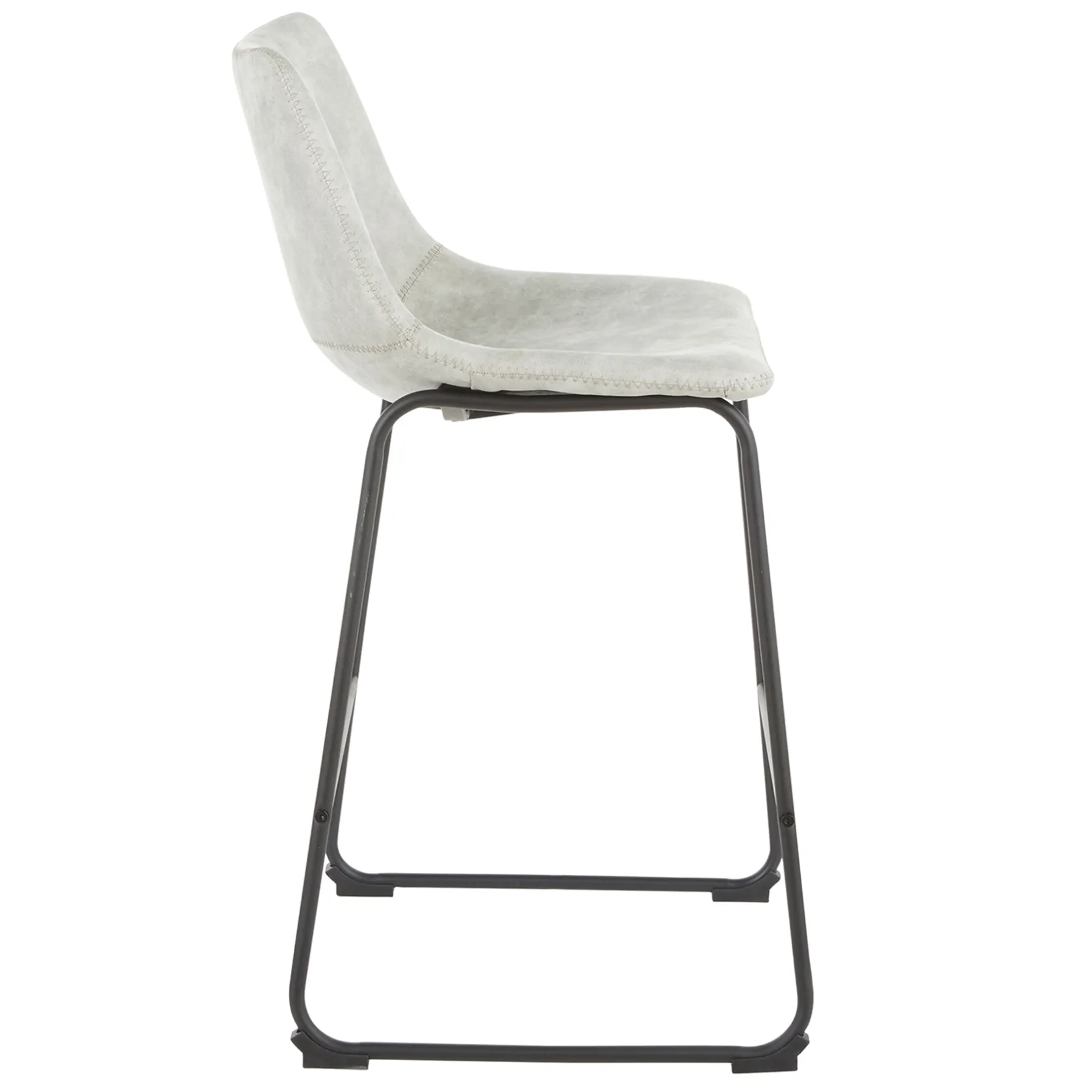 * Drake Modern Faux Leather Industrial Barstool, Light Grey Fashion