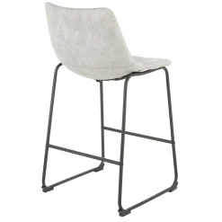 * Drake Modern Faux Leather Industrial Barstool, Light Grey Fashion