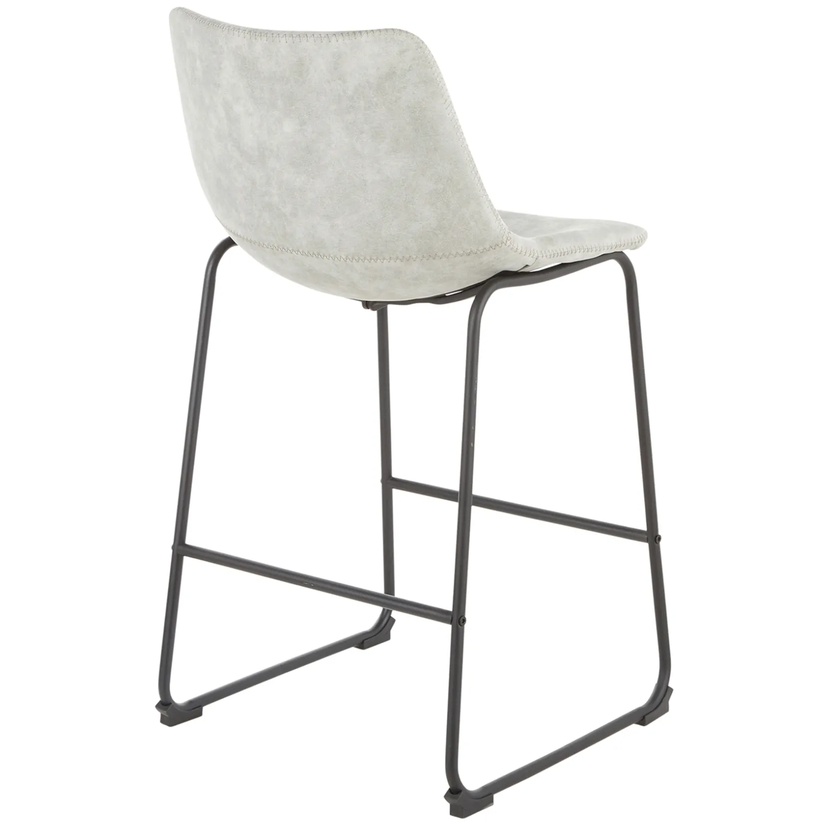 * Drake Modern Faux Leather Industrial Barstool, Light Grey Fashion