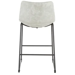 * Drake Modern Faux Leather Industrial Barstool, Light Grey Fashion
