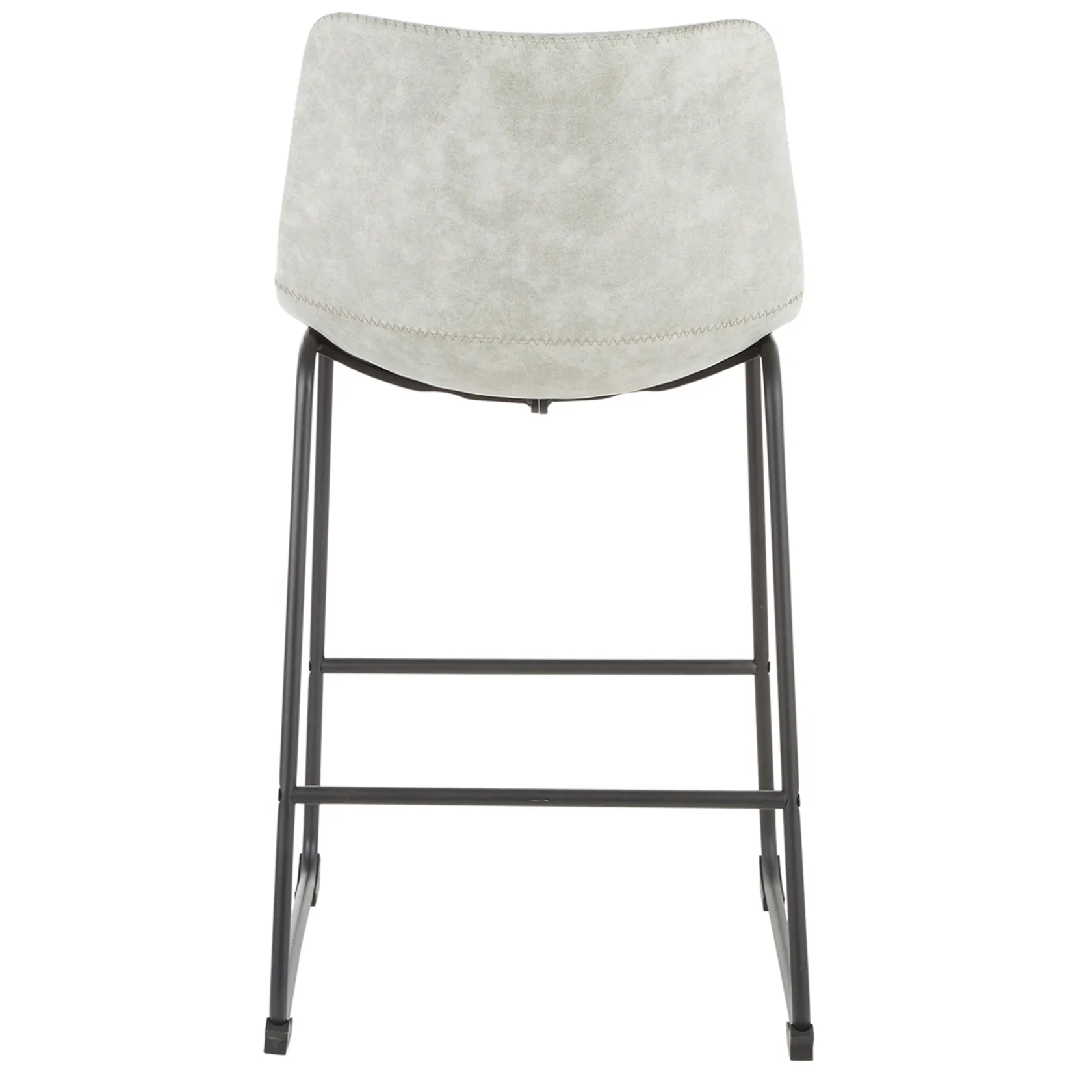 * Drake Modern Faux Leather Industrial Barstool, Light Grey Fashion