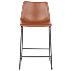 * Drake Modern Faux Leather Industrial Barstool, Cognac Promotion