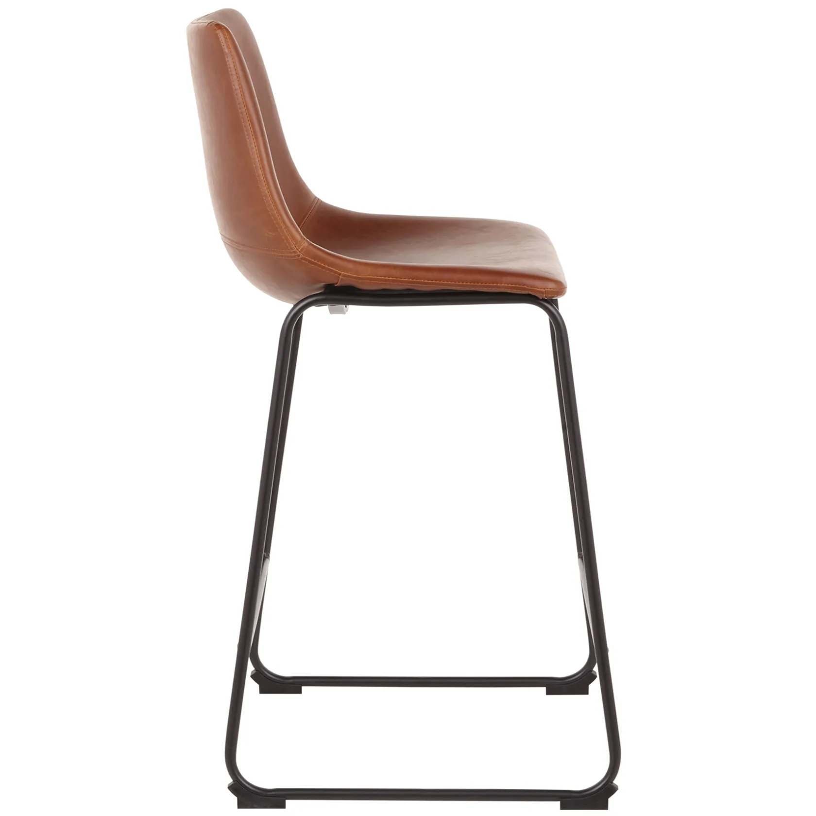 * Drake Modern Faux Leather Industrial Barstool, Cognac Promotion