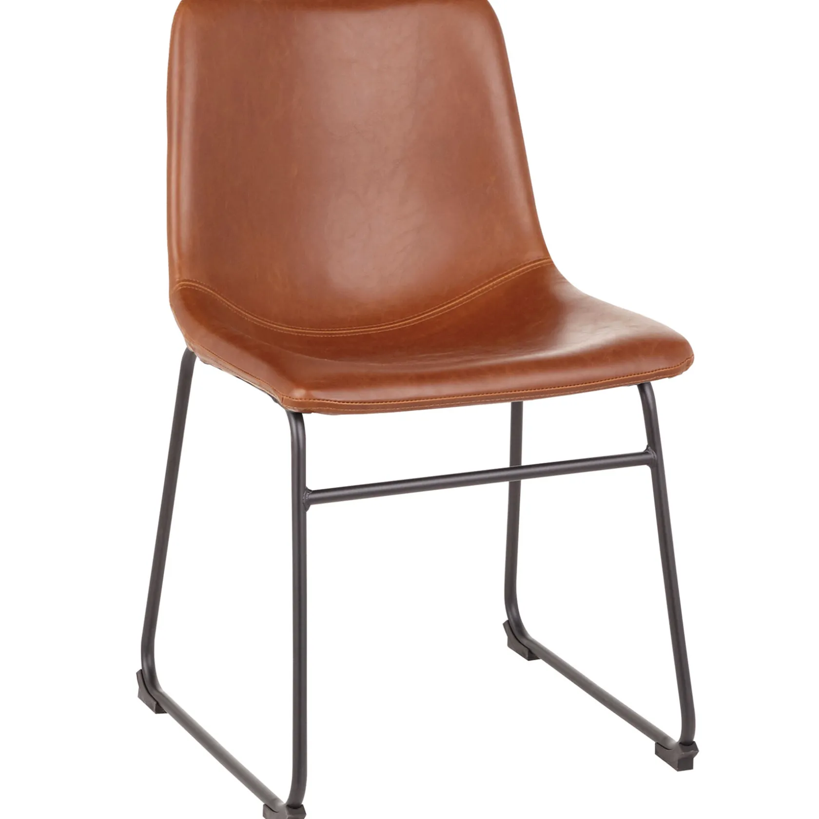 * Drake Modern Industrial Dining Chair, Cognac Clearance