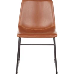 * Drake Modern Industrial Dining Chair, Cognac Clearance