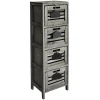 * 4-Drawer Grey Wooden Cabinet, Large Opening Sales