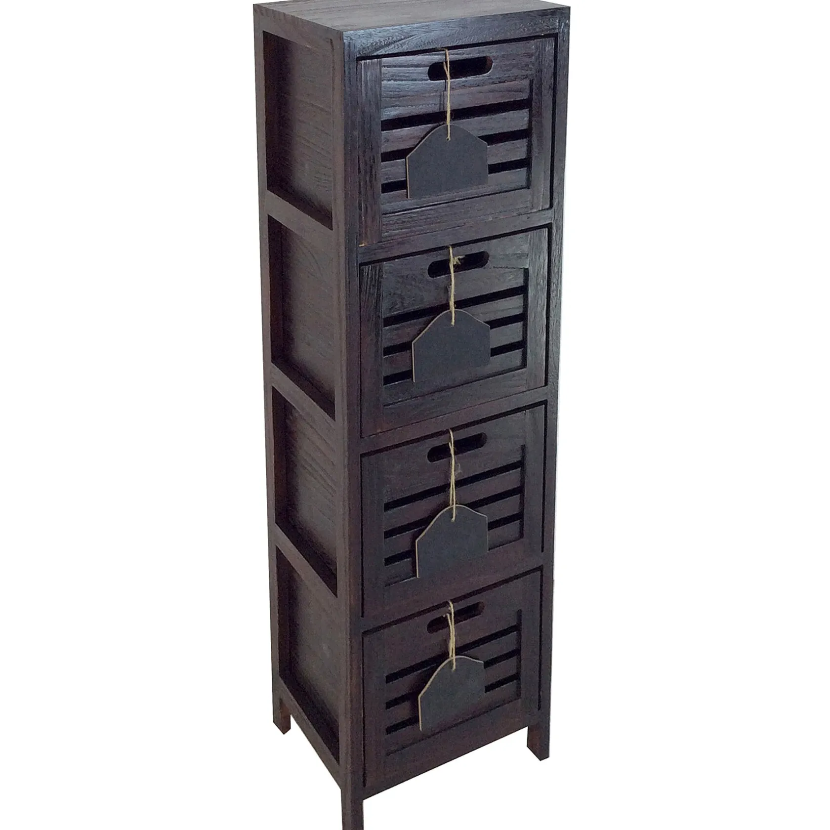 * 4-Drawer Grey Wooden Cabinet, Medium Flash Sale