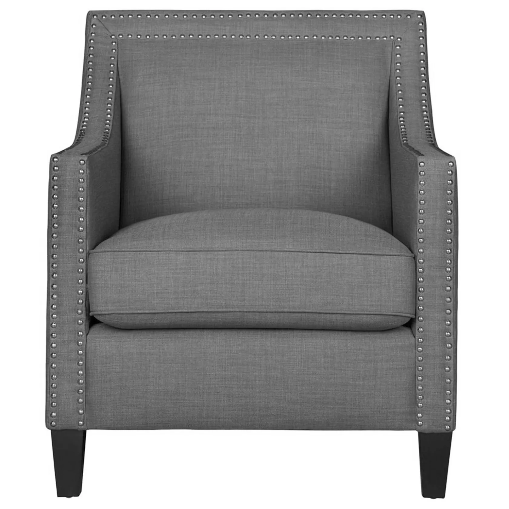 * Erica Grey Accent Chair With Nailhead Trim Flash Sale