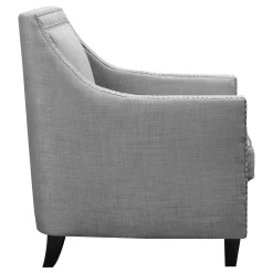 * Erica Grey Accent Chair With Nailhead Trim Flash Sale