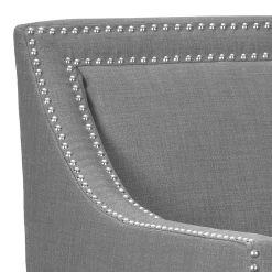 * Erica Grey Accent Chair With Nailhead Trim Flash Sale