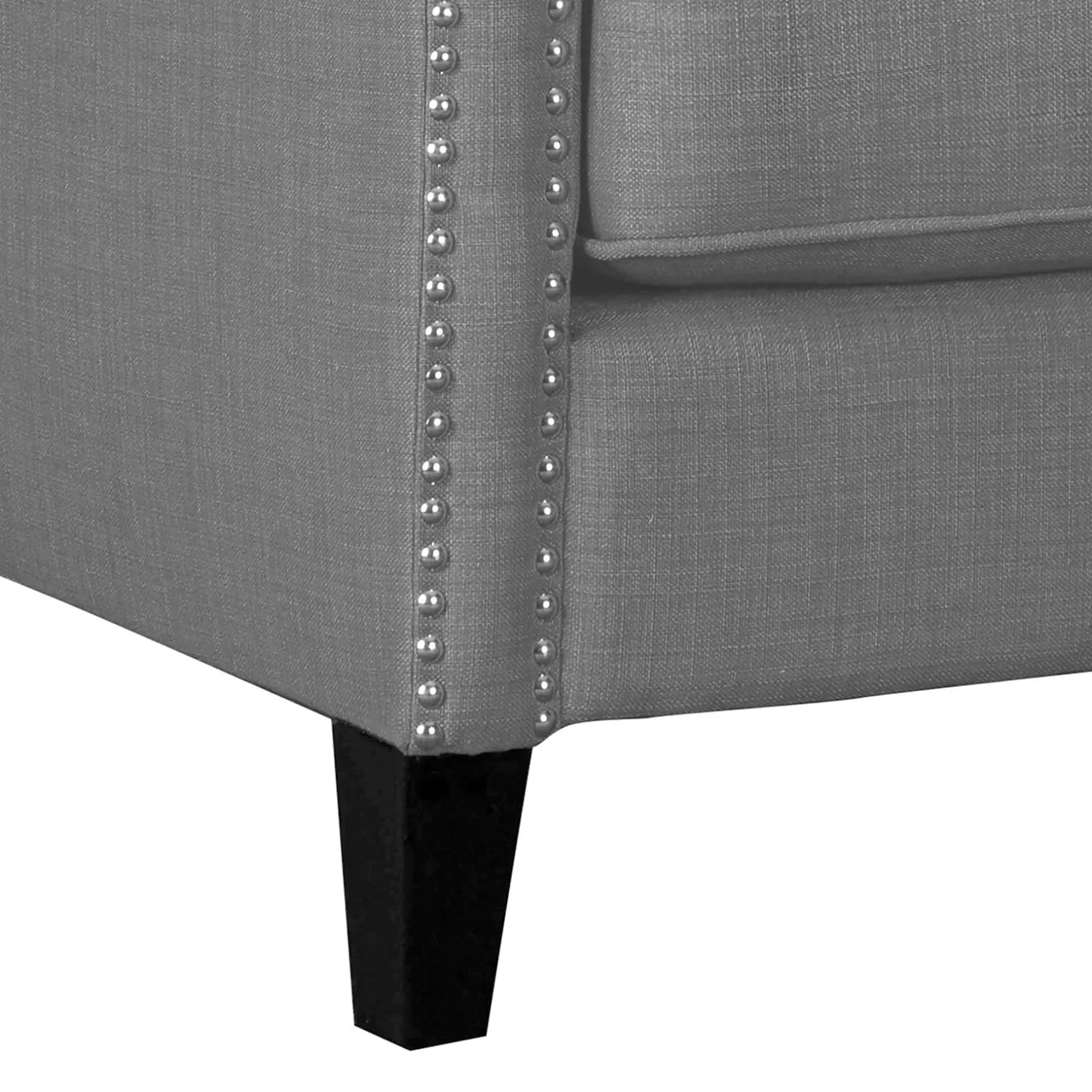 * Erica Grey Accent Chair With Nailhead Trim Flash Sale