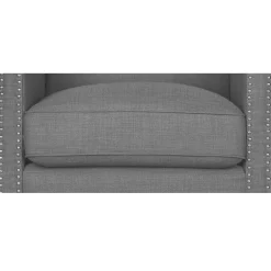 * Erica Grey Accent Chair With Nailhead Trim Flash Sale