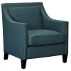 * Erica Teal Accent Chair With Nailhead Trim Low Price