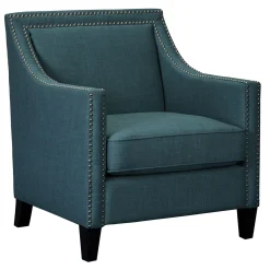 * Erica Teal Accent Chair With Nailhead Trim Low Price