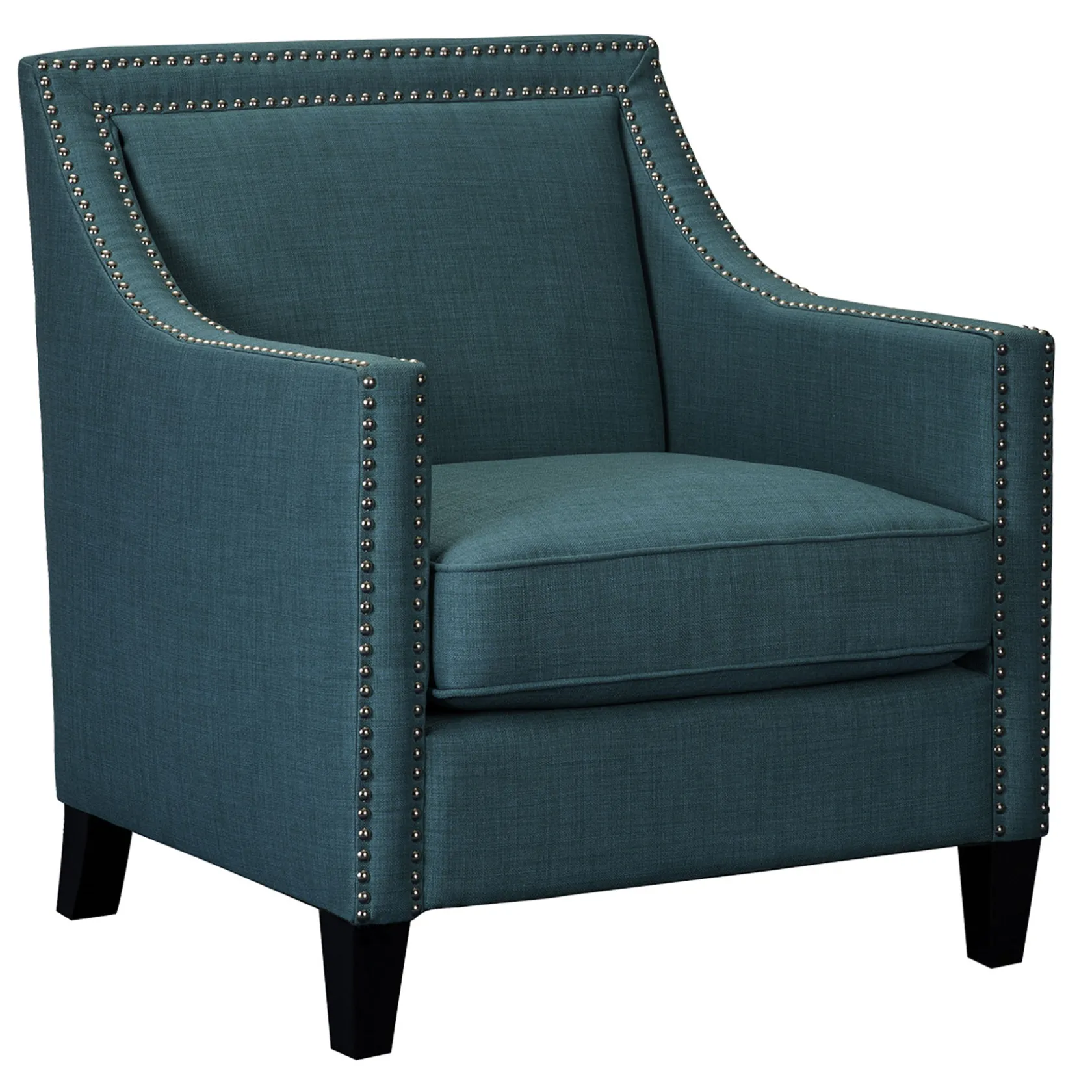 * Erica Teal Accent Chair With Nailhead Trim Low Price