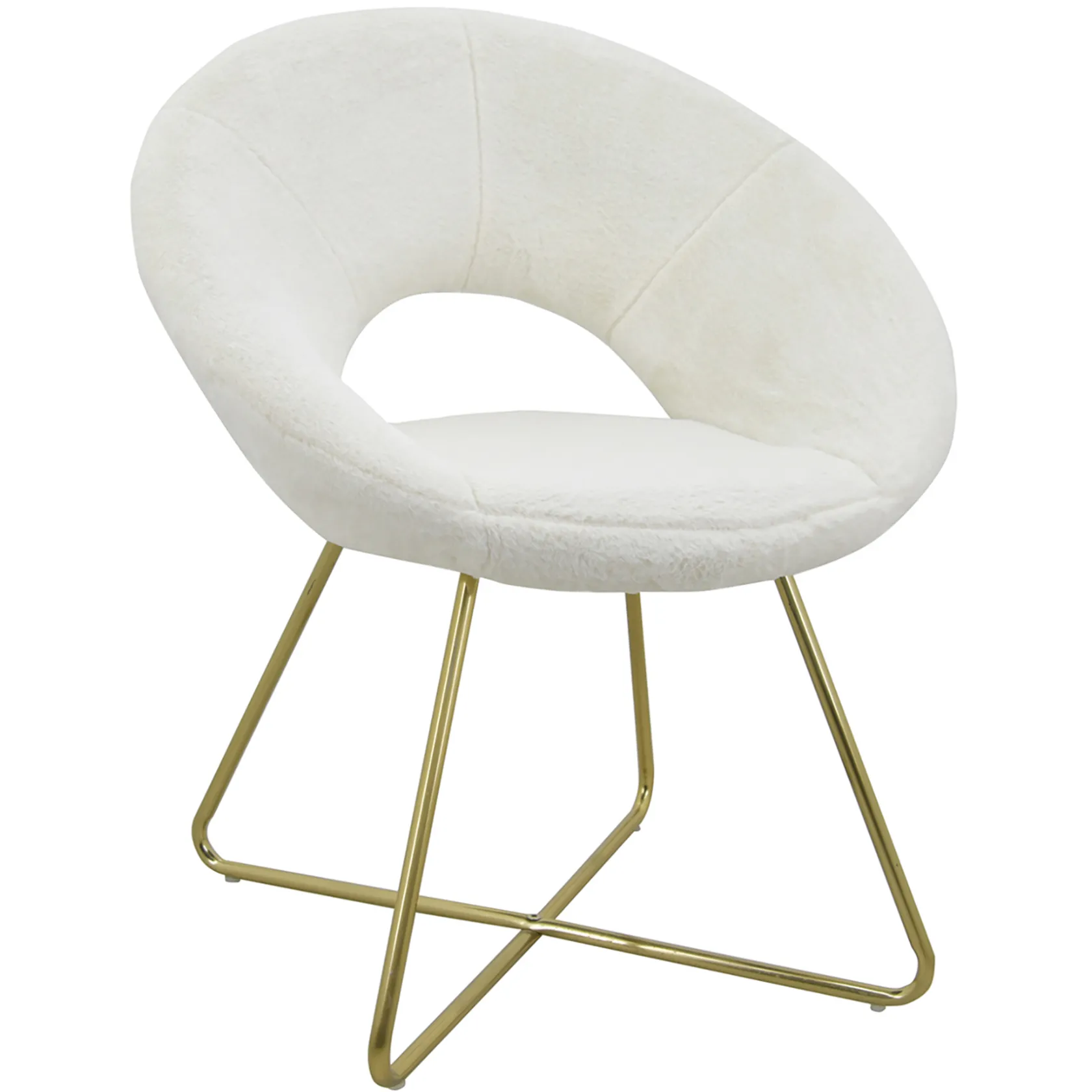 * Felicity Faux Fur Accent Chair Cream Gift Selection