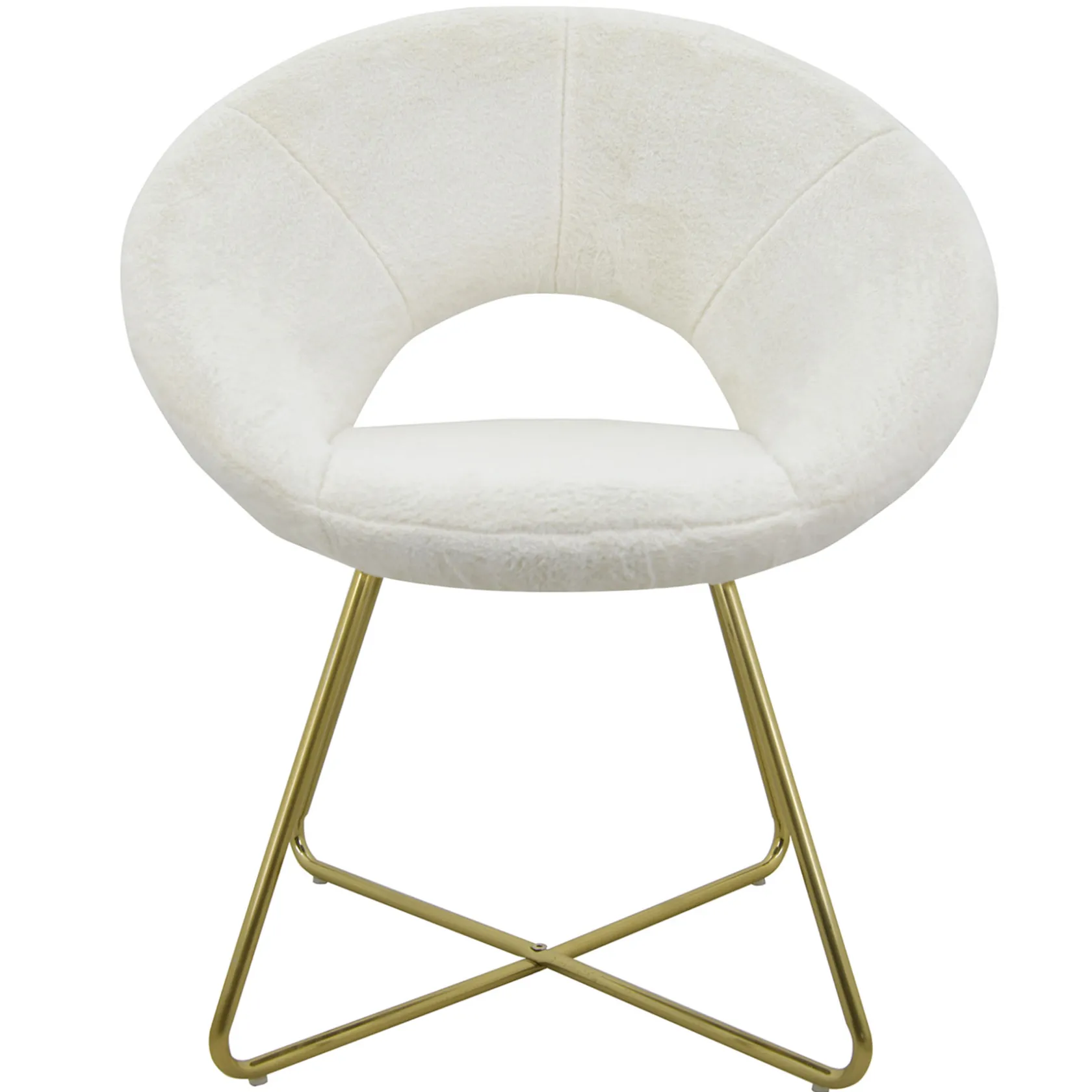 * Felicity Faux Fur Accent Chair Cream Gift Selection