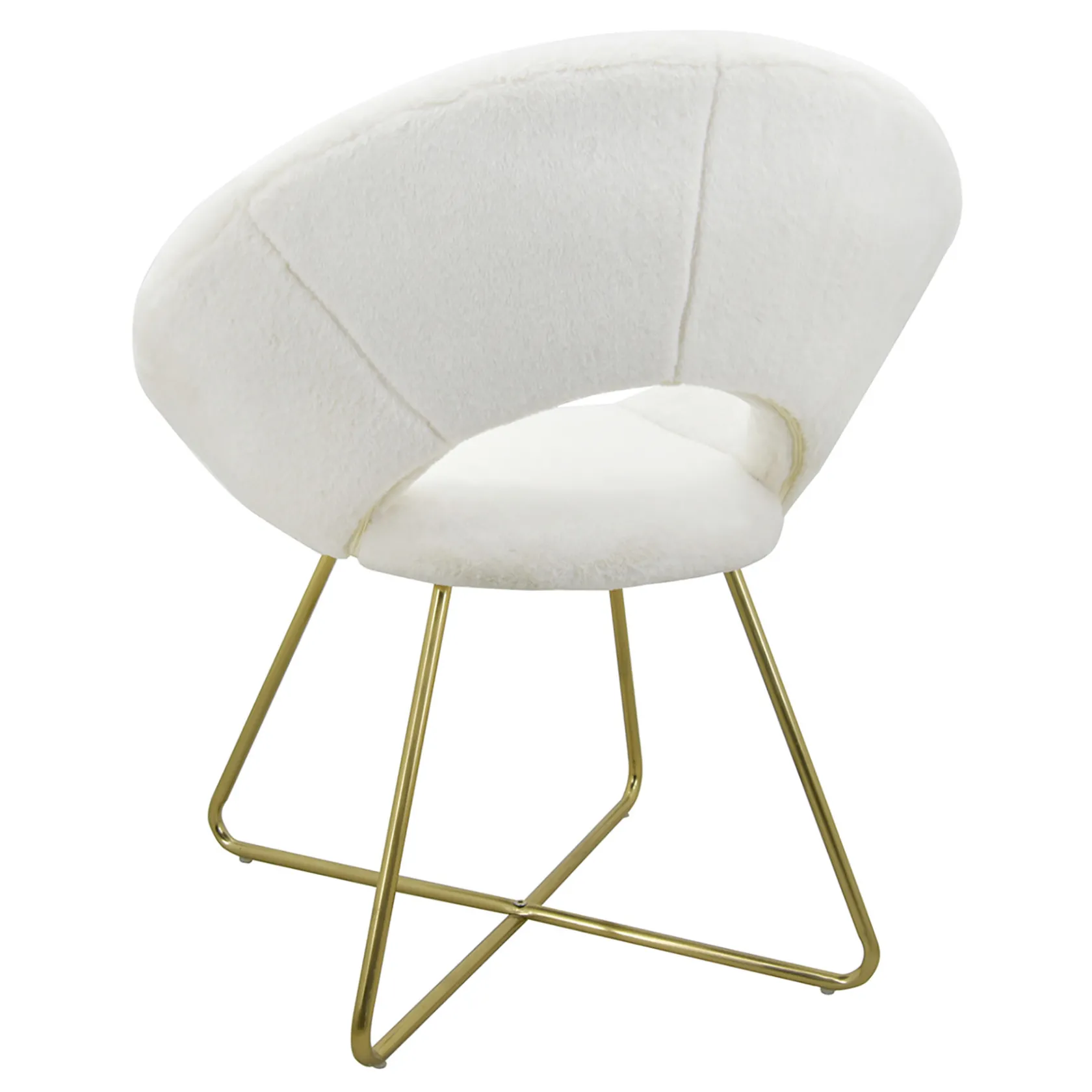 * Felicity Faux Fur Accent Chair Cream Gift Selection