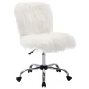 * Fiona White Faux Fur Adjustable Office Chair Low Price