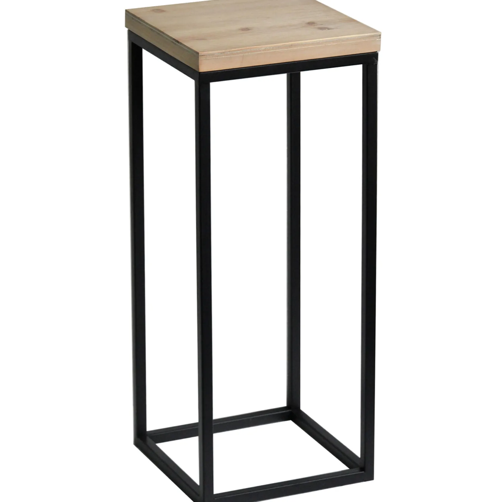 * Fiona Wood Top Plant Stand With Metal Base, Small Outlet