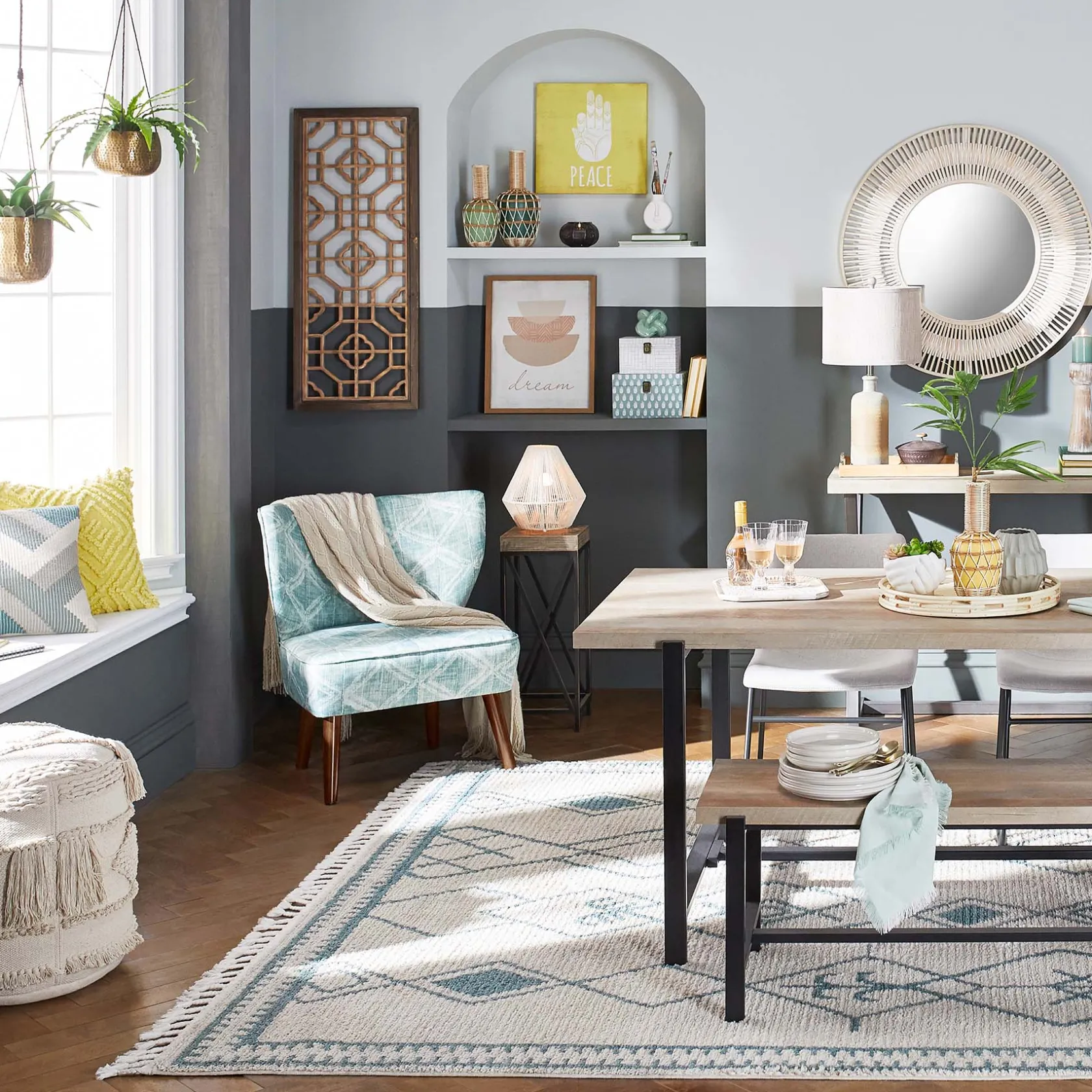 * Found & Fable Loggy Wood & Metal Dining Table, 71 Good Quality