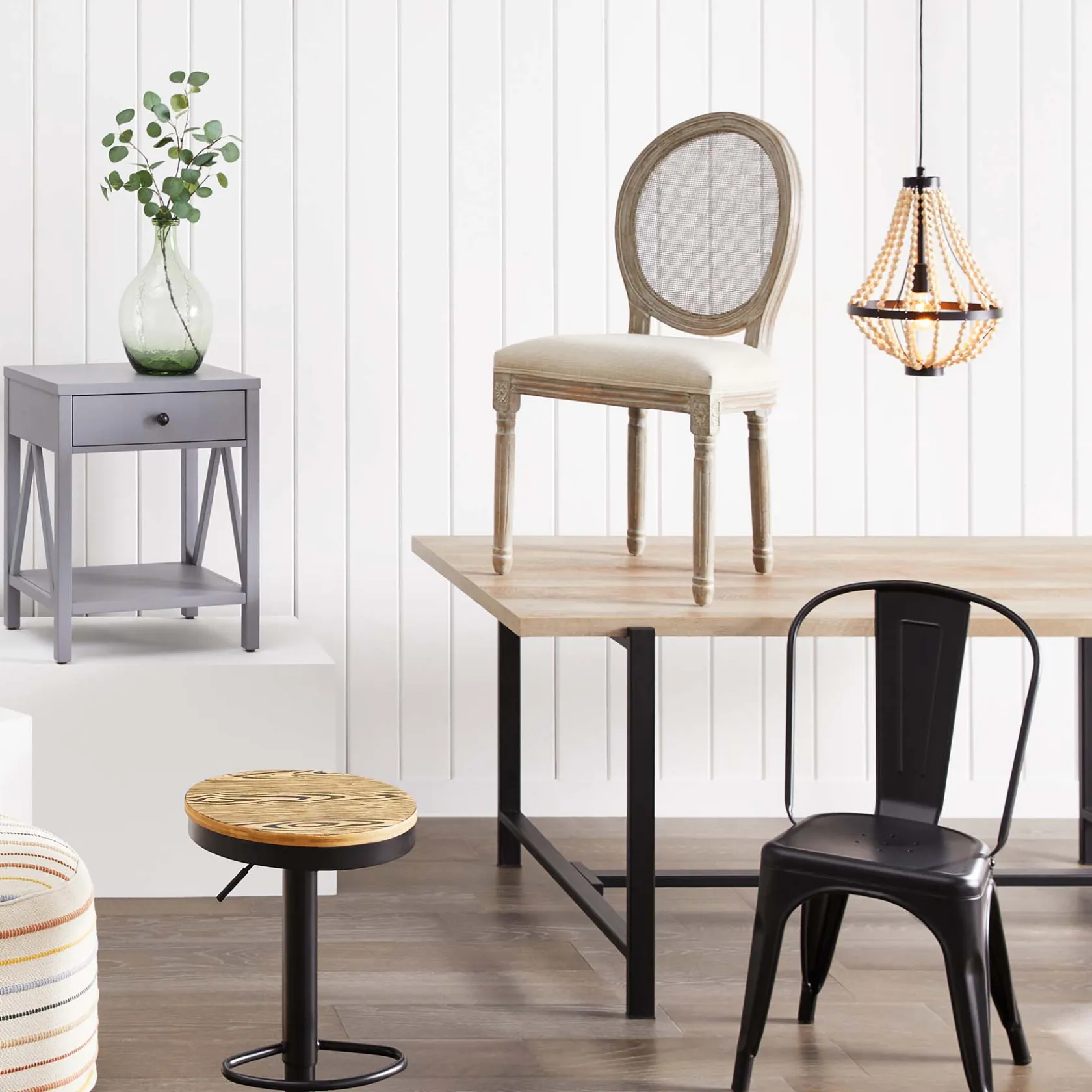 * Found & Fable Loggy Wood & Metal Dining Table, 71 Good Quality