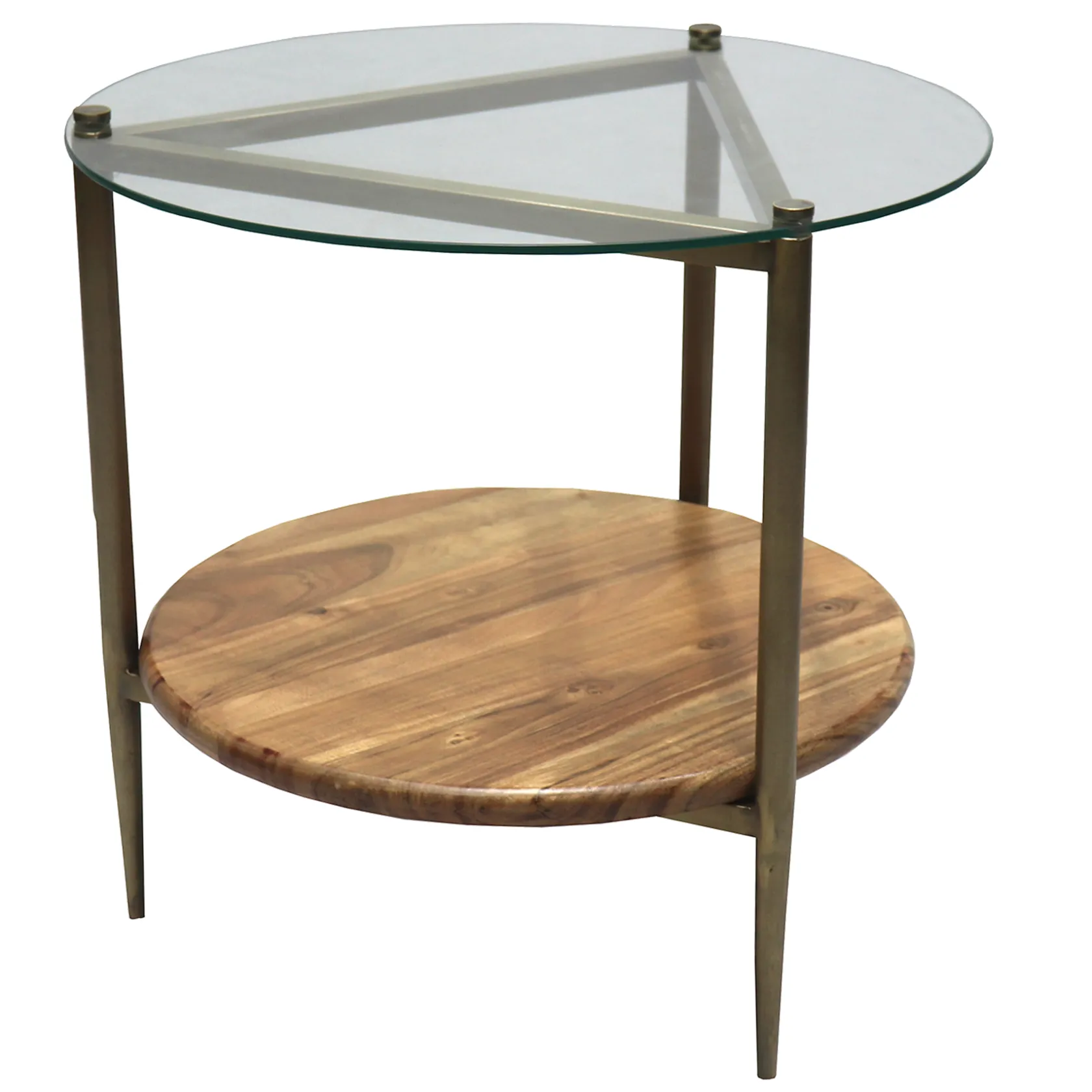* Glass Top Wood Shelf Side Table Opening Sales