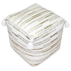 * Gold Foil Print Tassel Pouf Discount