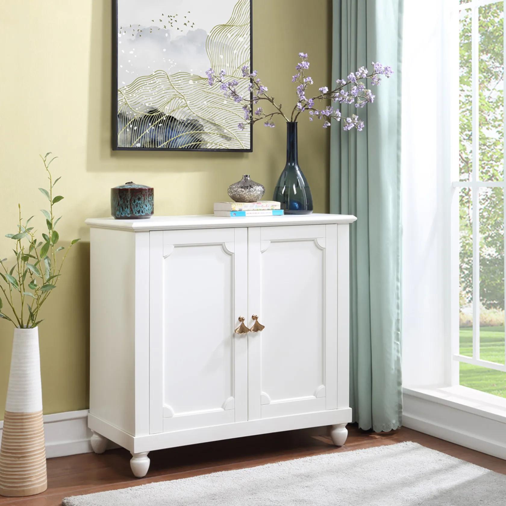* Grace Mitchell Asbury White 2-Door Cabinet Premium