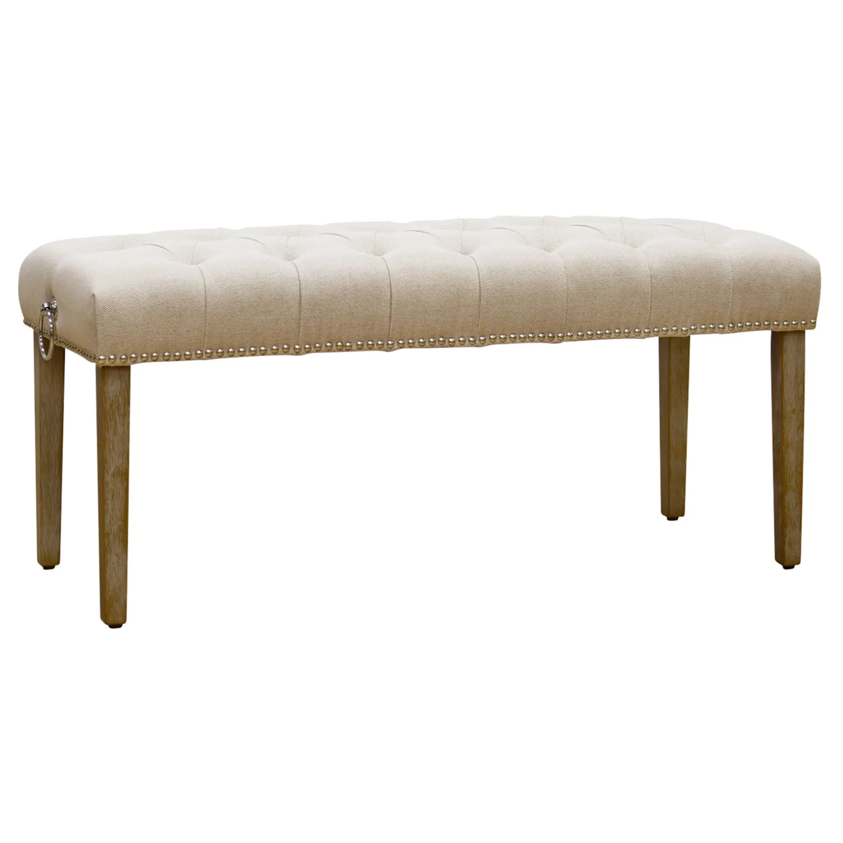 * Grace Mitchell Bailey Tufted Bench With Ring Accents, Kd Discount