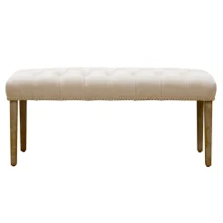 * Grace Mitchell Bailey Tufted Bench With Ring Accents, Kd Discount
