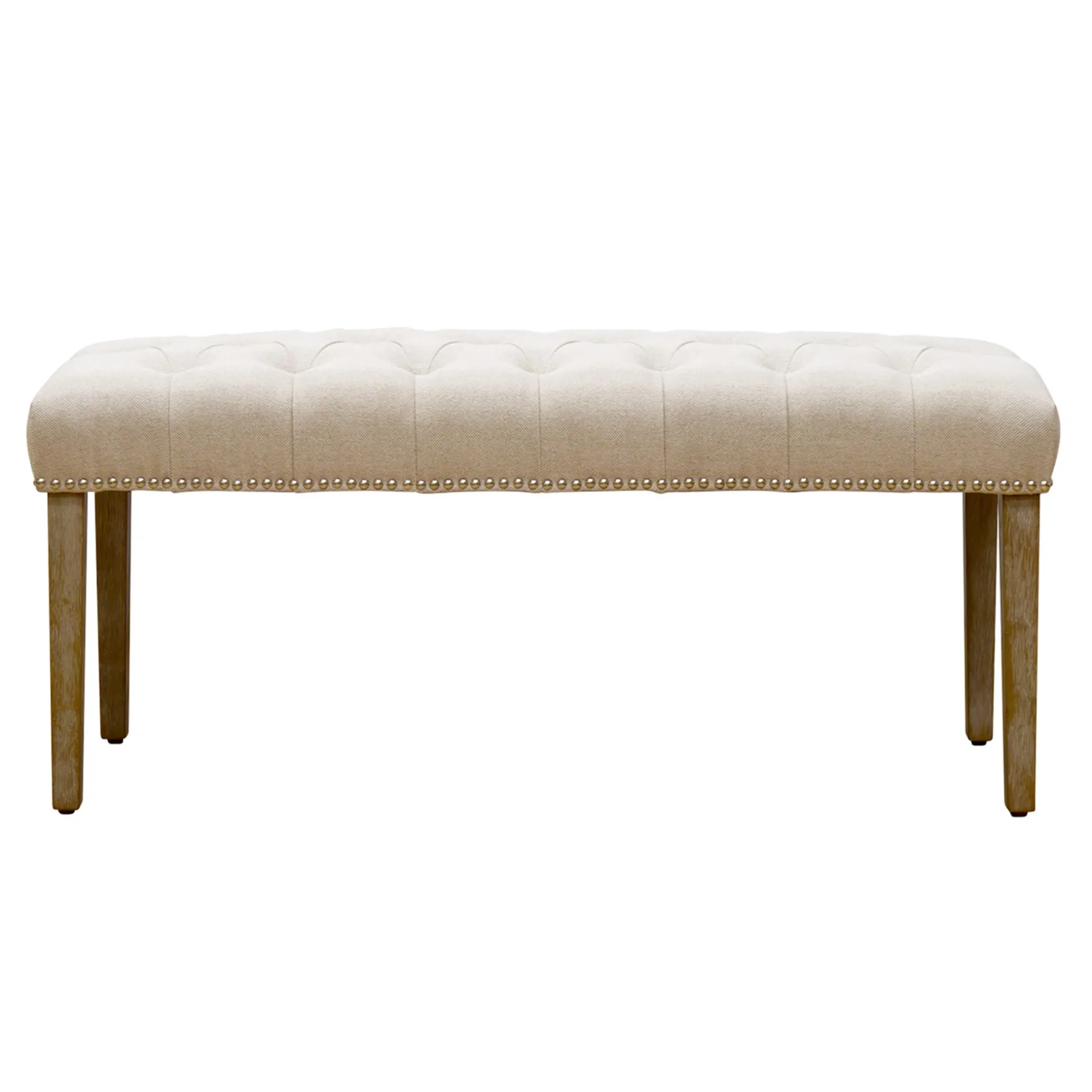 * Grace Mitchell Bailey Tufted Bench With Ring Accents, Kd Discount