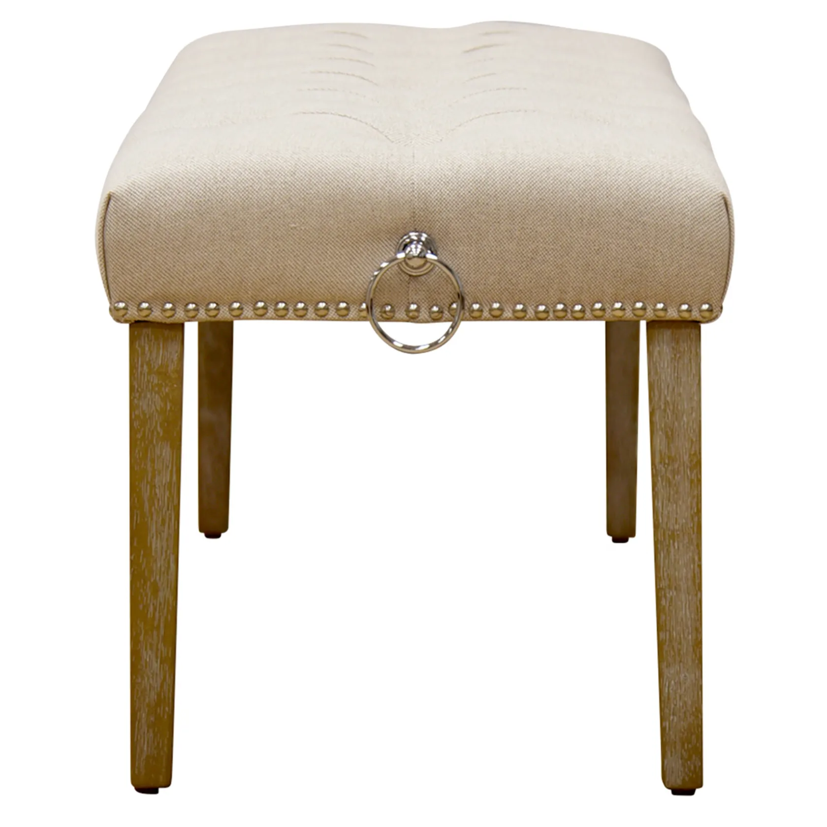 * Grace Mitchell Bailey Tufted Bench With Ring Accents, Kd Discount