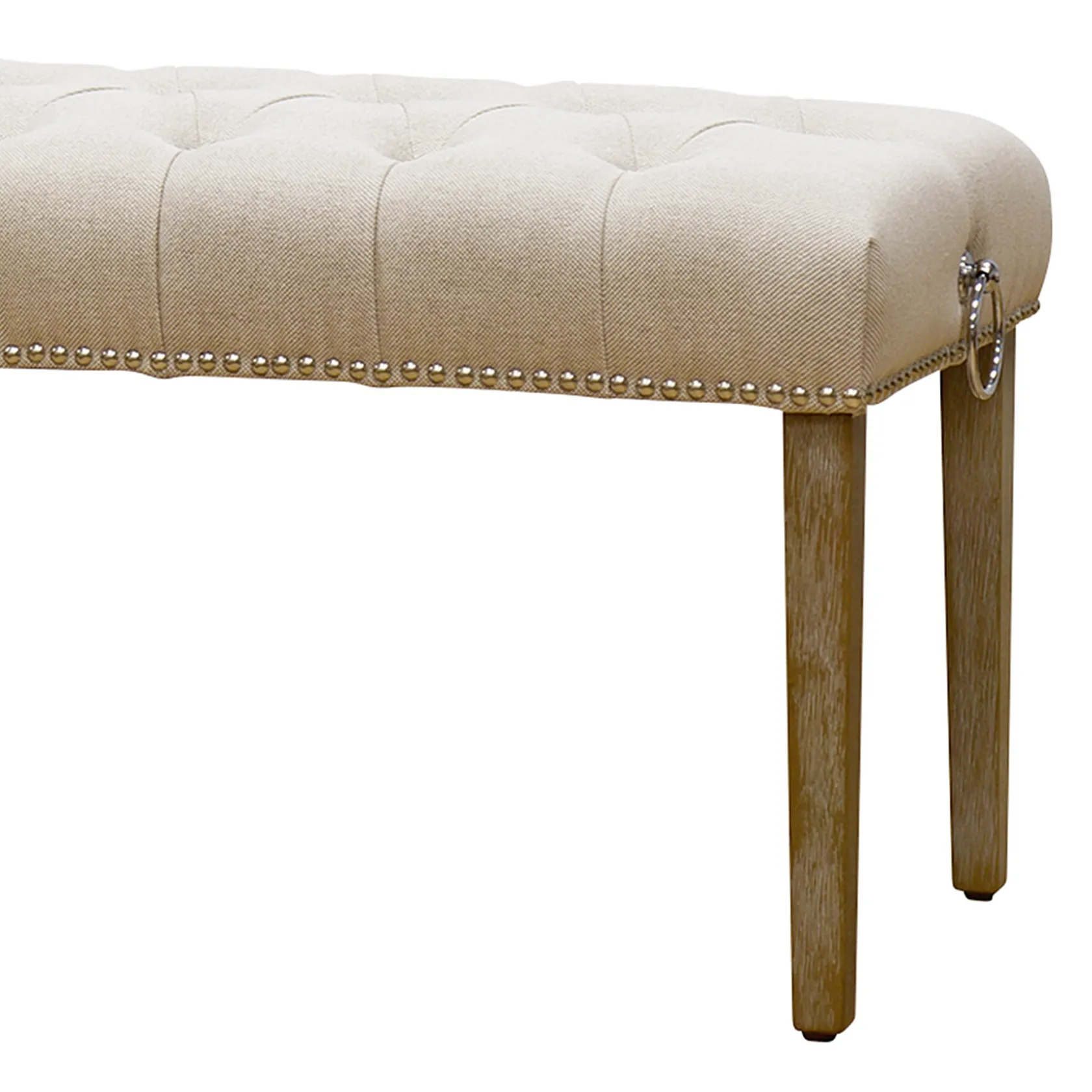 * Grace Mitchell Bailey Tufted Bench With Ring Accents, Kd Discount