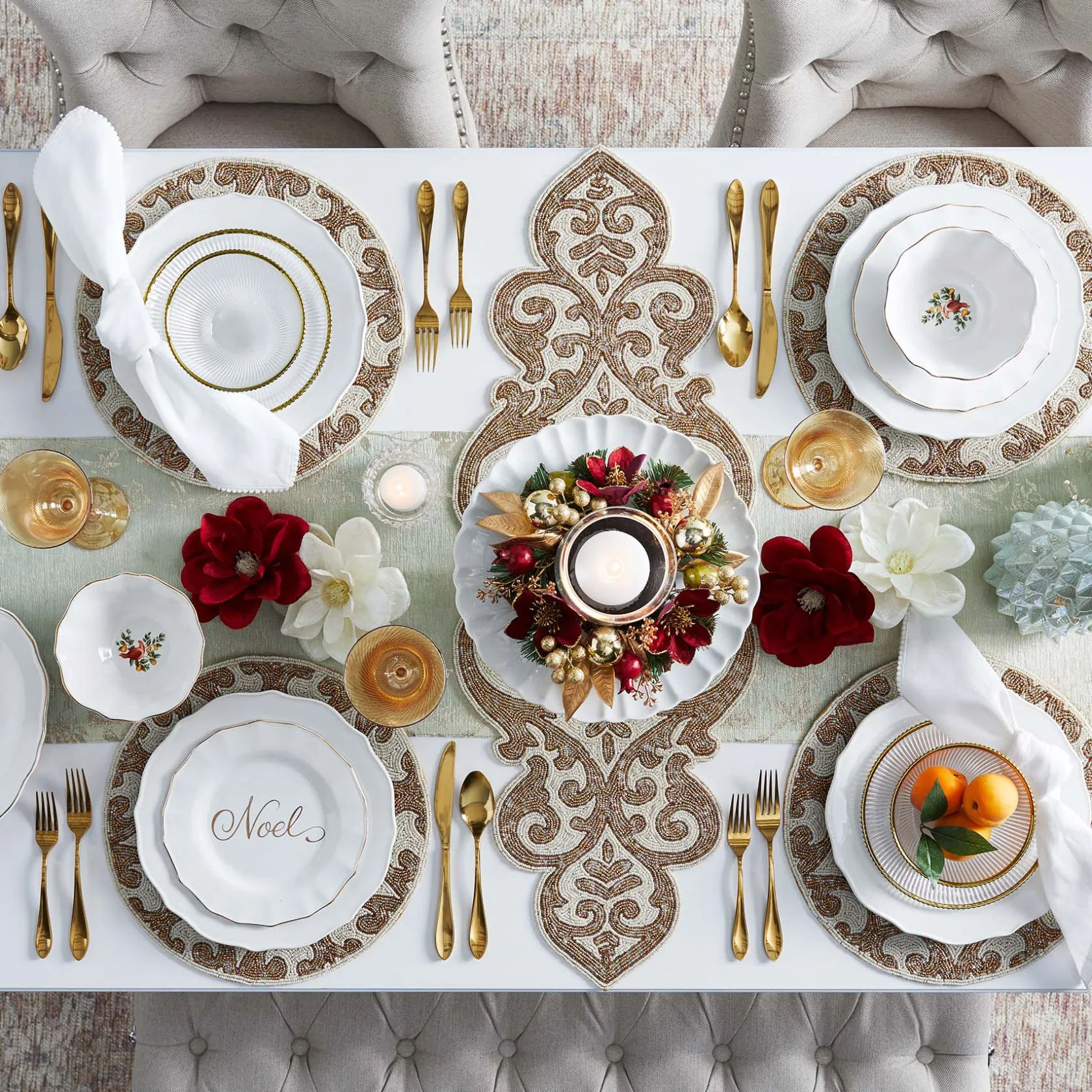 * Grace Mitchell Cortana White Wooden Dining Table Promotion