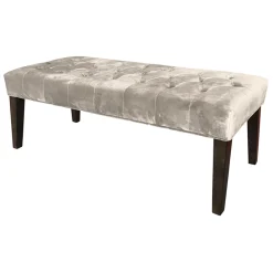 * Grace Mitchell Courtney Tufted Bench, Grey Clearance