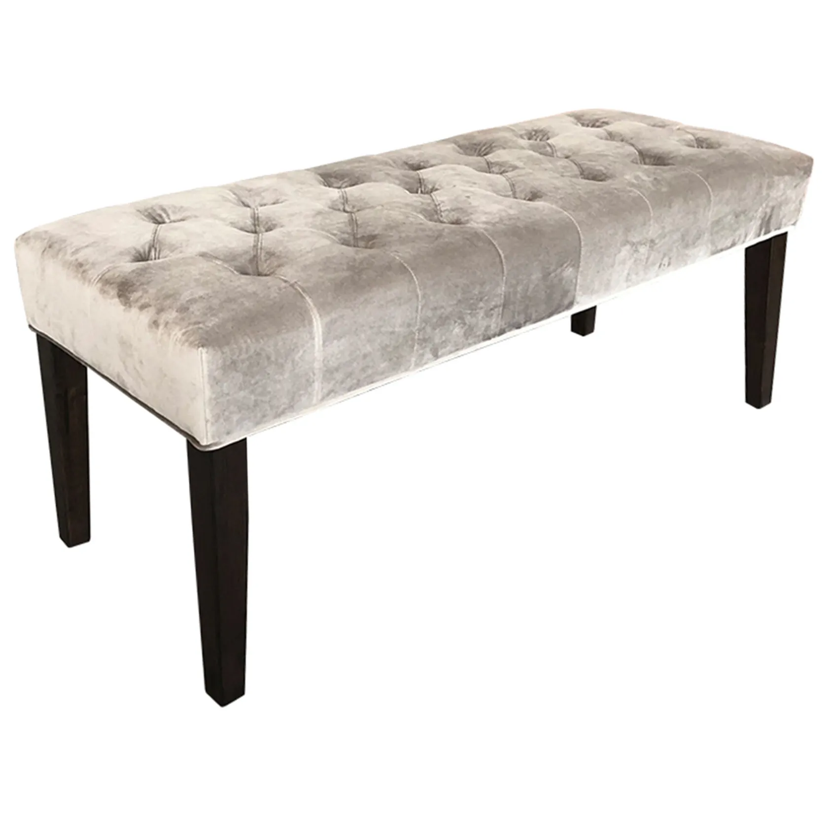 * Grace Mitchell Courtney Tufted Bench, Grey Clearance