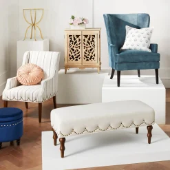 * Grace Mitchell Ellery Bench With Scalloped Nailheads Promotion