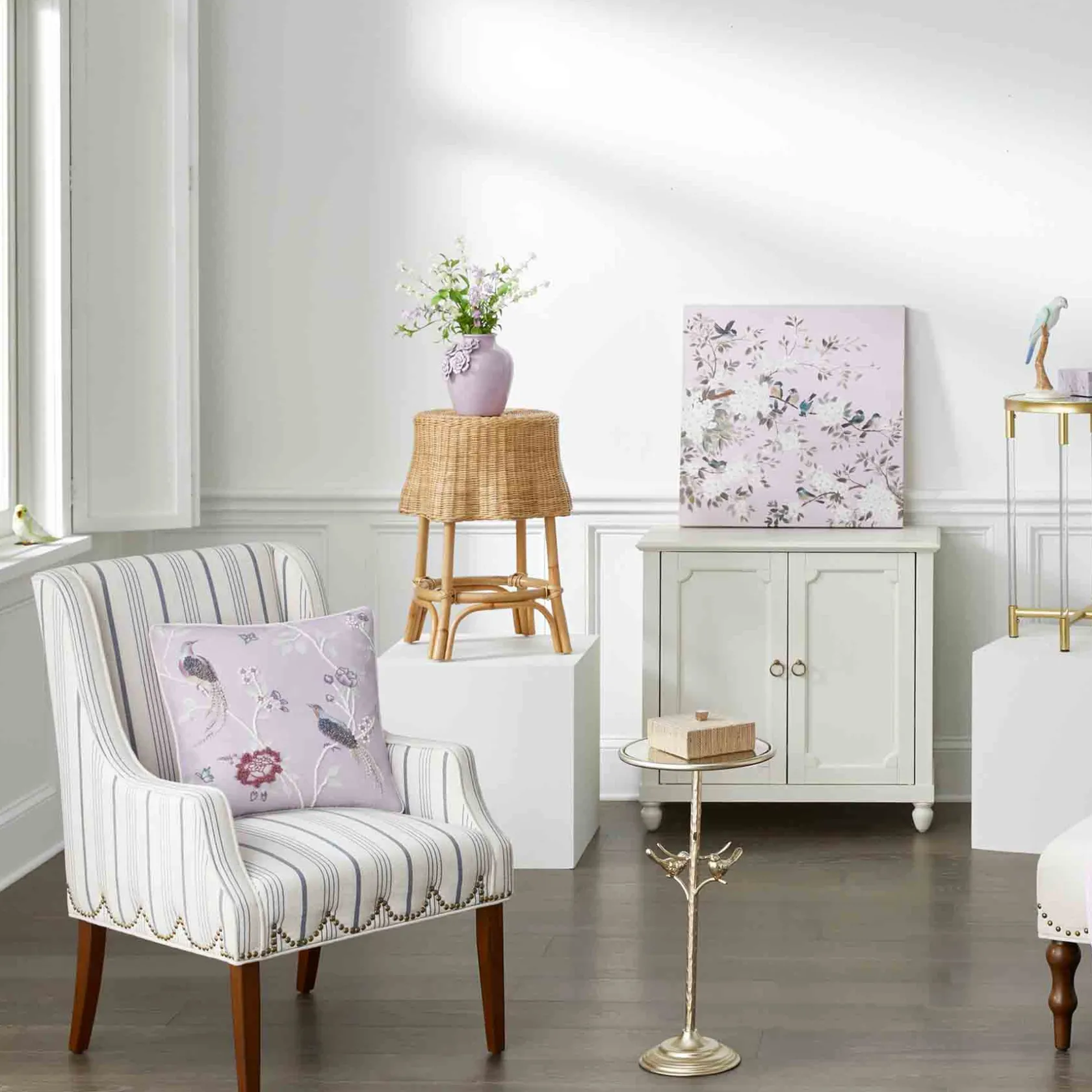 * Grace Mitchell Olivia Striped Scalloped Arm Chair Discount